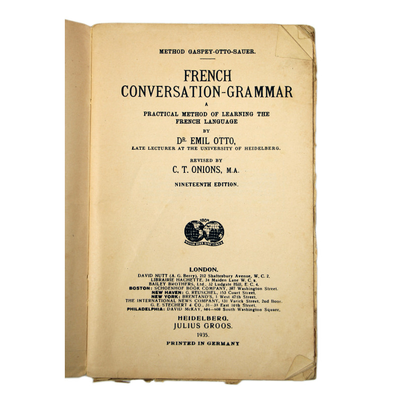 Method, French Conversation-Grammar, 1935