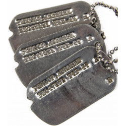 Dog Tags, Pvt. Abraham Perlof, Hebrew, Signal Corps