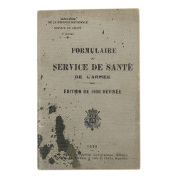 Manual, Belgian, Formulaire du Service de Santé de l'Armée, 1939
