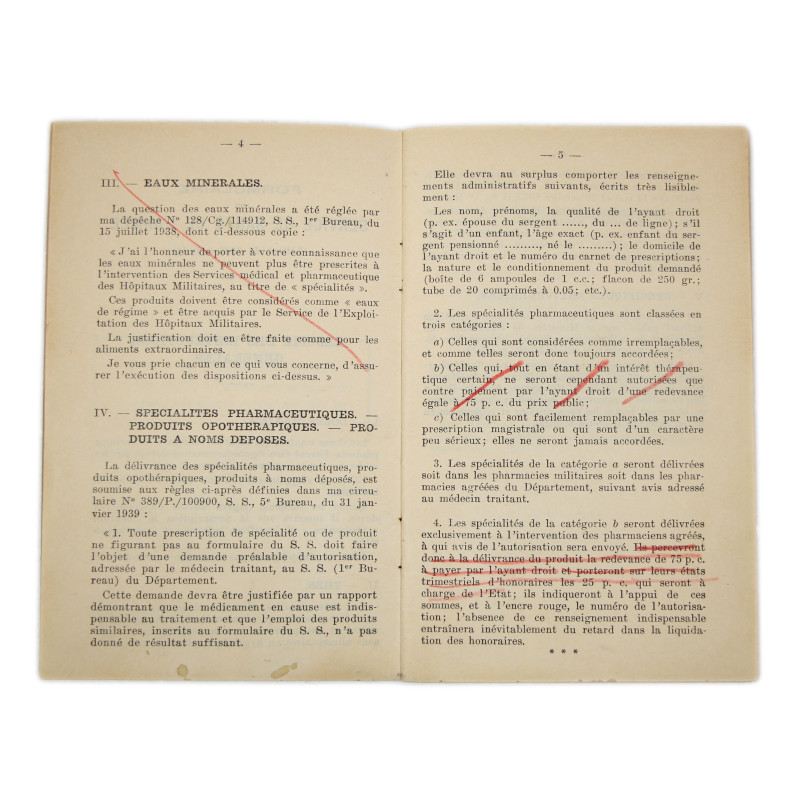Manual, Belgian, Formulaire du Service de Santé de l'Armée, 1939