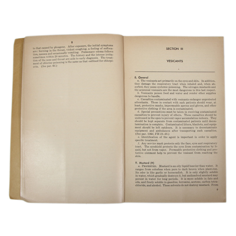 Manuel technique, TM 8-285, Treatment of Casualties from Chemical Agents, 1945