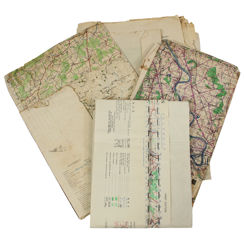 Lot de quatre cartes alliées, Belgique et Allemagne, 1944, 504th PIR, 82nd Airborne Division