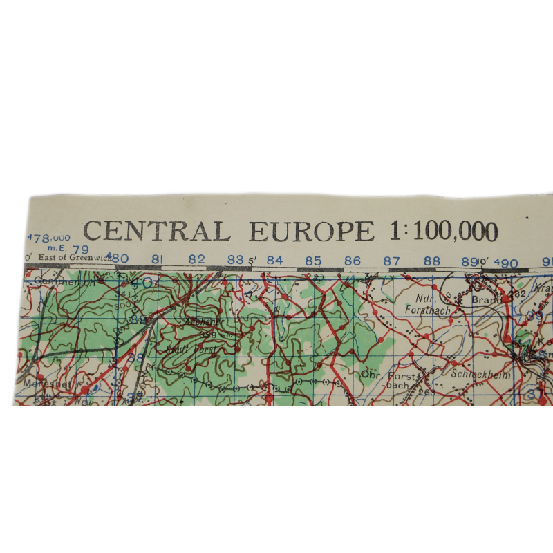 Lot de quatre cartes alliées, Belgique et Allemagne, 1944, 504th PIR, 82nd Airborne Division