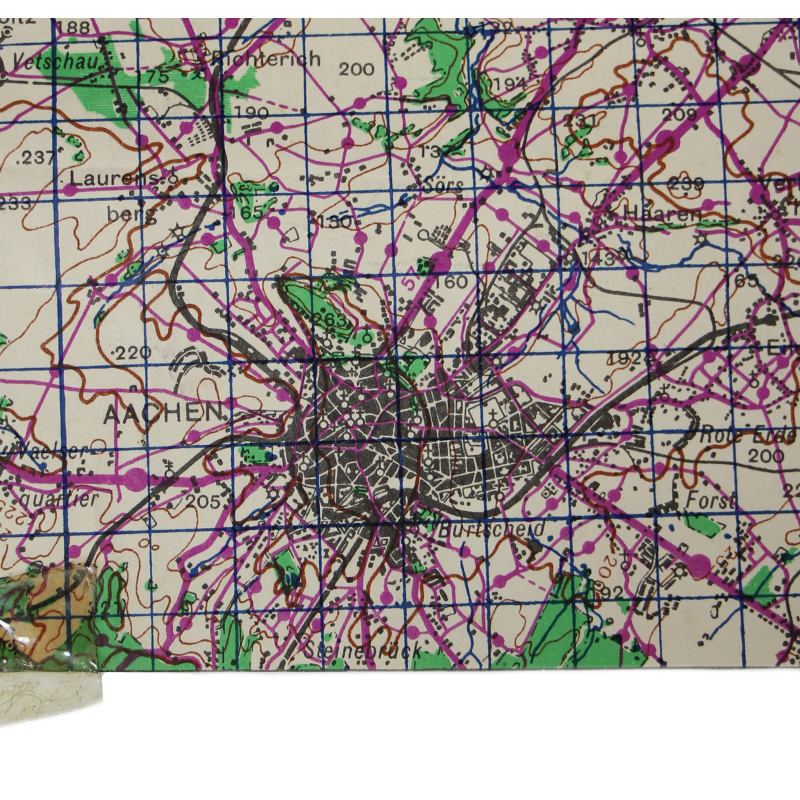 Lot de quatre cartes alliées, Belgique et Allemagne, 1944, 504th PIR, 82nd Airborne Division