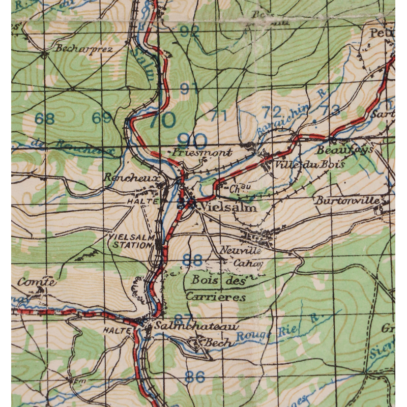 Lot de quatre cartes alliées, Belgique et Allemagne, 1944, 504th PIR, 82nd Airborne Division