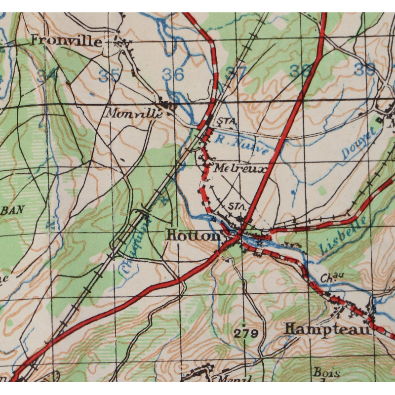 Lot de quatre cartes alliées, Belgique et Allemagne, 1944, 504th PIR, 82nd Airborne Division