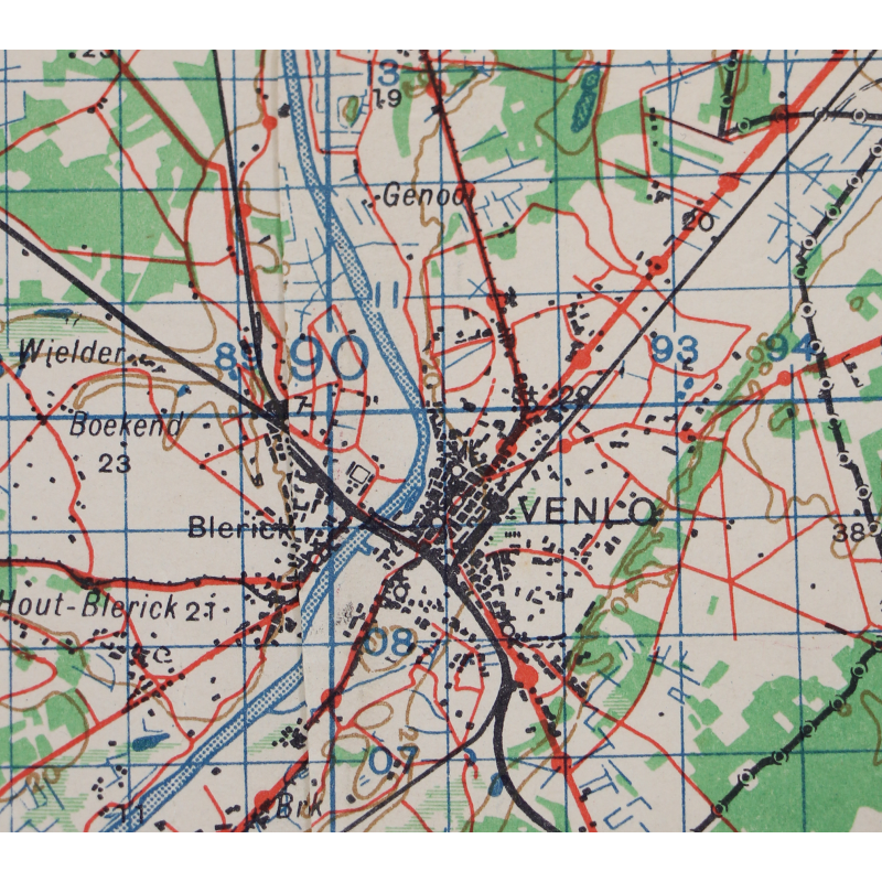 Lot de quatre cartes alliées, Belgique et Allemagne, 1944, 504th PIR, 82nd Airborne Division