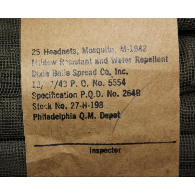 Headnet, Mosquito, M-1942, Helmet, M1 / C-1 Survival vest