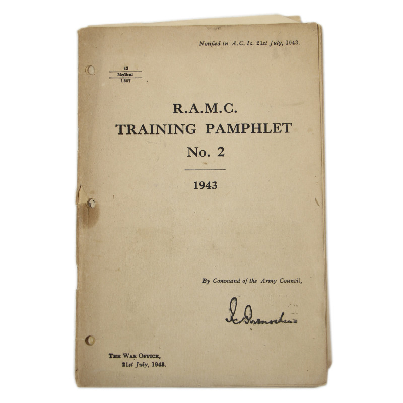 Booklet, British, R.A.M.C. Training Pamphlet No. 2, 1943