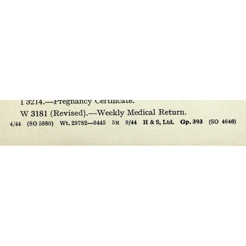 Livret britannique, Notes for Medical Officers, 1944