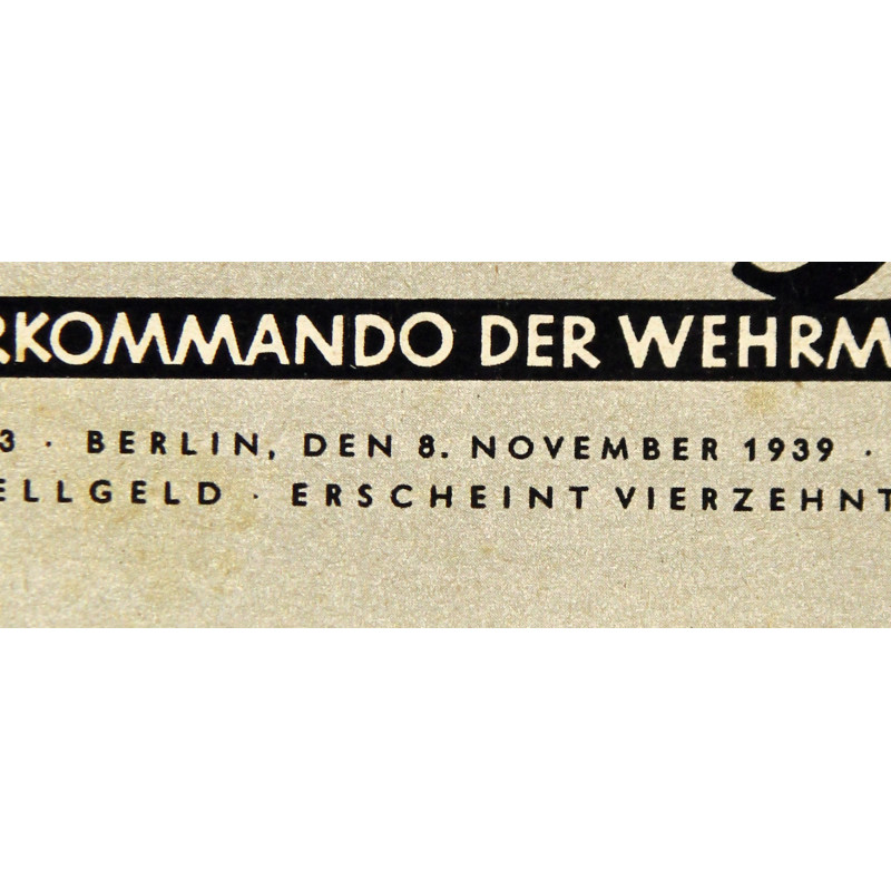 Magazine, Die Wehrmacht, November 8, 1939