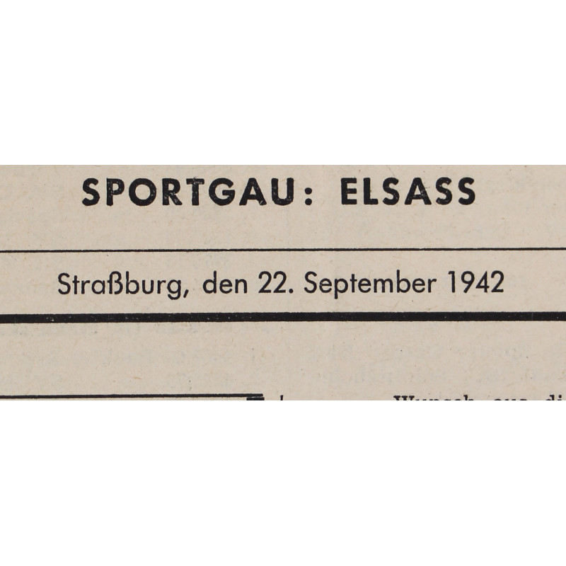 Brochure, Sports, Gauverordnungsblatt des Nationalsozialistichen Reichsbundes für Leibesübungen, Strasbourg, 1942
