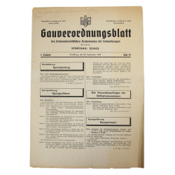 Brochure sportive, Gauverordnungsblatt des Nationalsozialistichen Reichsbundes für Leibesübungen, Strasbourg, 1942