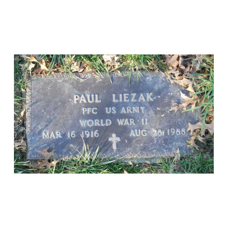 Dog Tags, Pfc. Paul Liezak, 895th AAA (AW) Bn., MTO & ETO