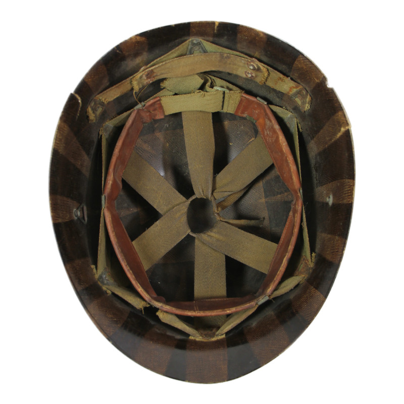 Sous-casque M1 (liner), SEAMAN PAPER CO., A washers verts, 2nd Lieutenant, nominatif