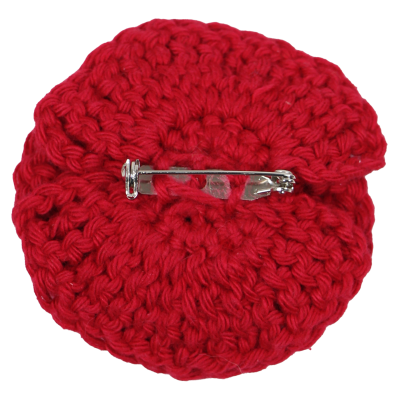 Broche Coquelicot, au crochet