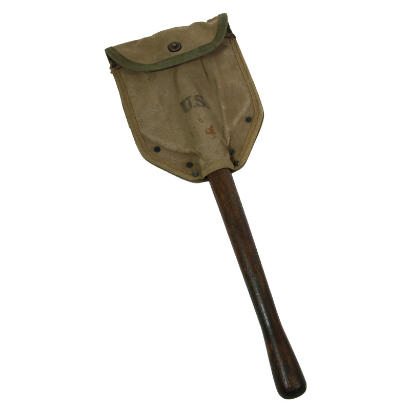 Shovel, Folding, M-1943, AMES 1944, with 1st Type Carrier, J.Q.M.D. 1943