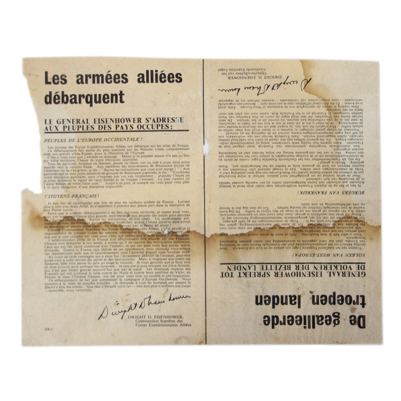 Tract ZB.1, Les armées alliées débarquent, 1944, France et Belgique