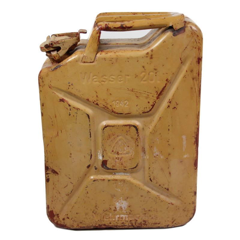 Jerrycan à eau, 20 litres, Wehrmacht, 1942, Sable, Normandie