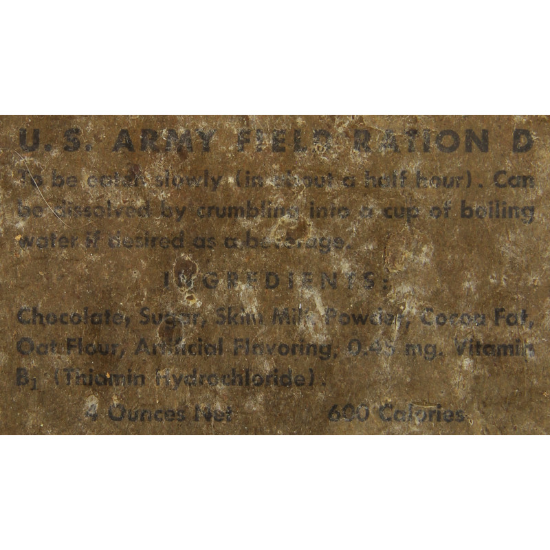 US ARMY FIELD RATION D, HERSHEY CHOCOLATE CORPORATION