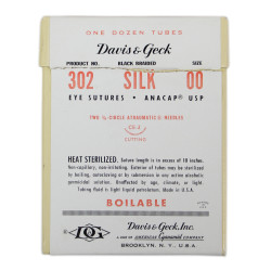 Box, Twelve-Tube, Eye Sutures, Size 00, Item No. 302, DAVIS & GECK, INC.