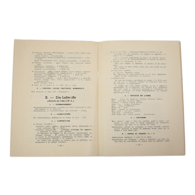 Booklet, German army identification guide