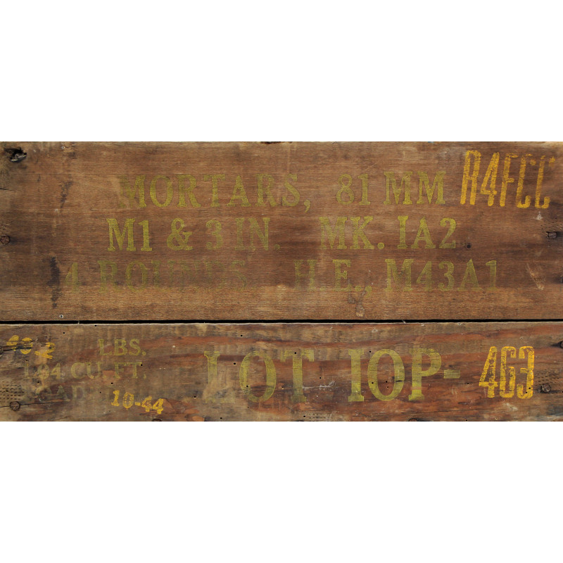 Crate, Wood, M43A1 rounds, US Mortars 81mm, 1944