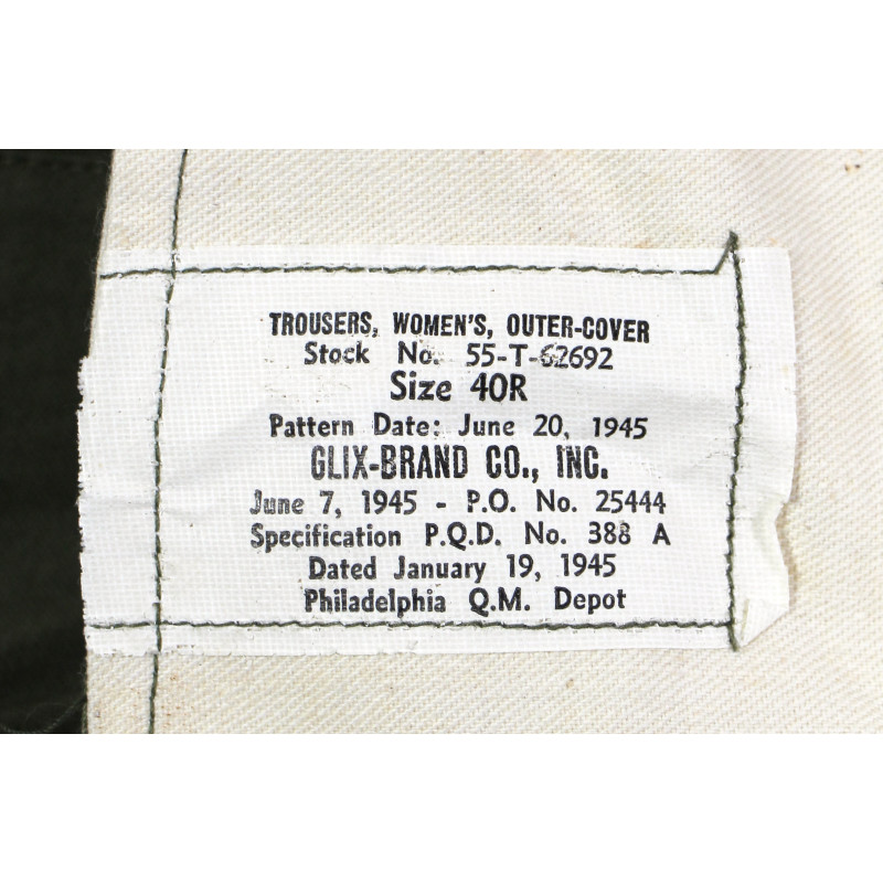 Pantalon M-1943,  WAC / Nurse, taille 40R