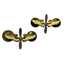 Insignias, Collar, Officer's, USAAF, Pair, Clutch Back