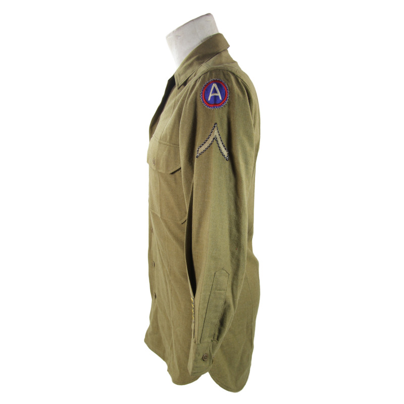 Shirt, Wool, Special, Private First Class, 3rd Army, 14 x 32, 1943