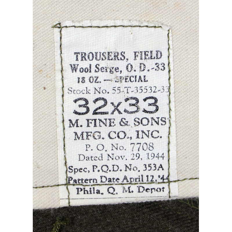 Pantalon moutarde, Special, 32 x 33, 1944, nominatif