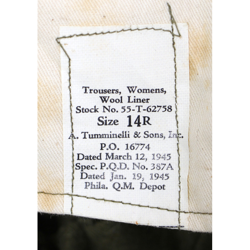 Pantalon en laine, WAC & Nurse, 14R, 1945