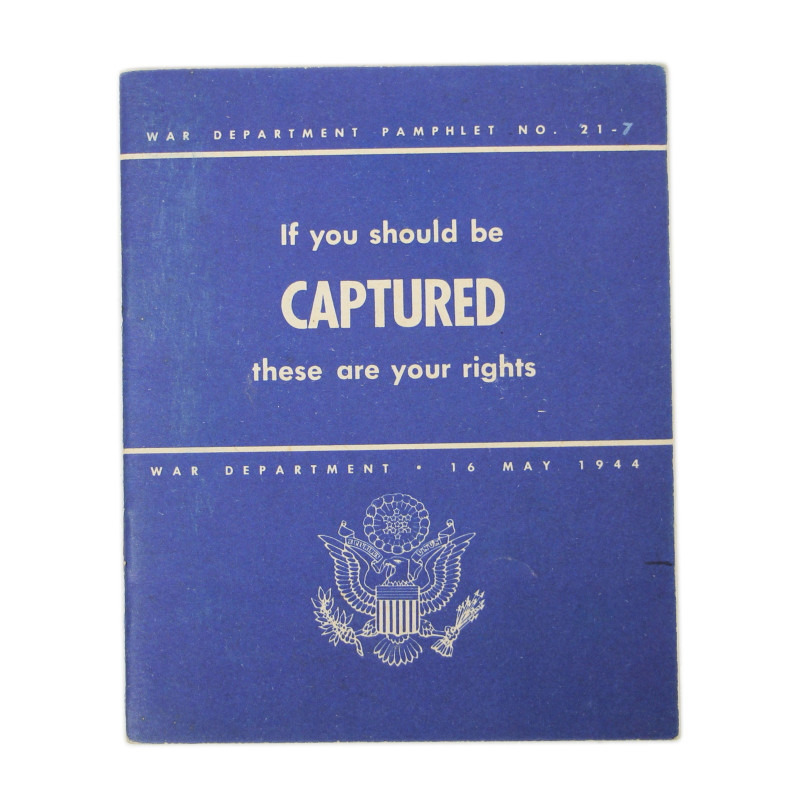 Livret, "If you should be captured, these are your rights", War Department, 16 mai 1944