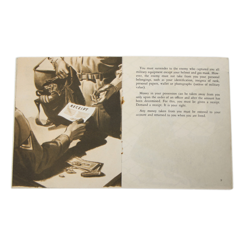 Livret, "If you should be captured, these are your rights", War Department, 16 mai 1944