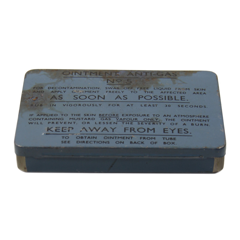 Boîte de pommade de décontamination, N°5, juillet 1942