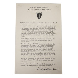 Message, General Dwight Eisenhower, 5 juin 1944, Nominatif