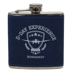 Flask, blue navy, D-Day Experience, Leather