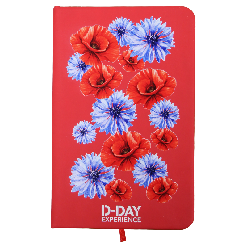 Carnet simili cuir, Coquelicot et bleuet, D-Day Experience, format A6