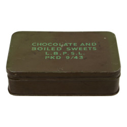 Boîte de chocolats et bonbons, ration britannique, septembre 1943
