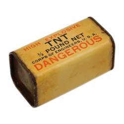 Emballage de TNT, ½ Pound, US Army, démolition, vide, Normandie
