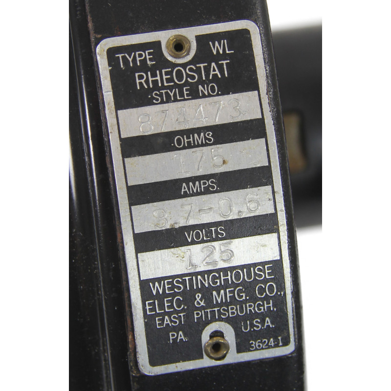 Rhéostat, Type WL, WESTINGHOUSE