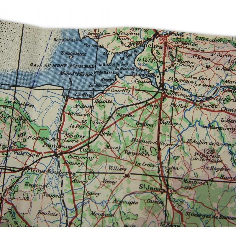 Carte de Normandie, Cherbourg & Caen, 1943