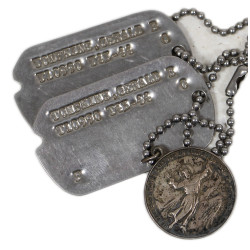 Dog Tags, G.B. Tompkins, with catholic miraculous medal, Glider