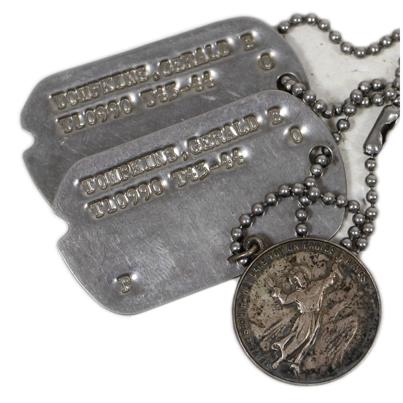 Dog Tags, G.B. Tompkins, with catholic miraculous medal, Glider