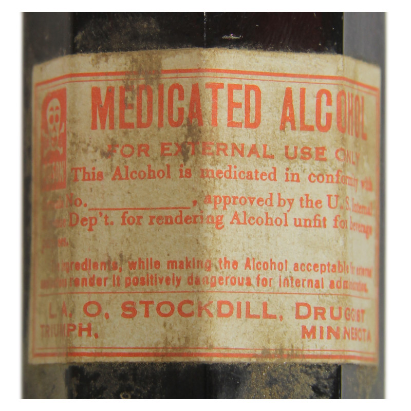 Flacon d'alcool, désinfectant, FULLERTON DRUG CO.