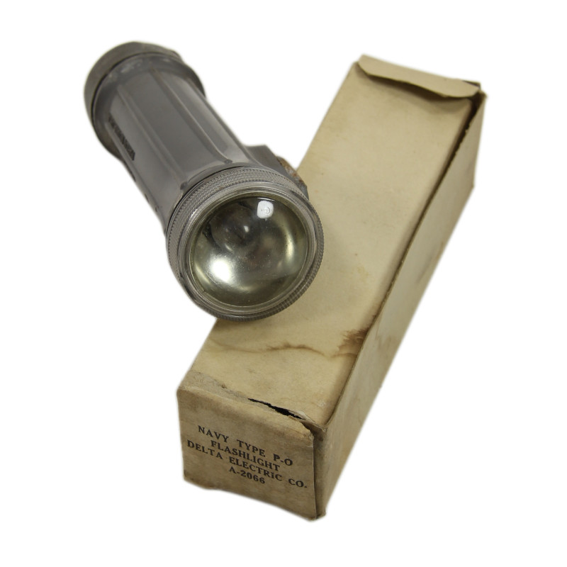Flashlight, Type P-O, US Navy, with original box, 1943, Corpsman