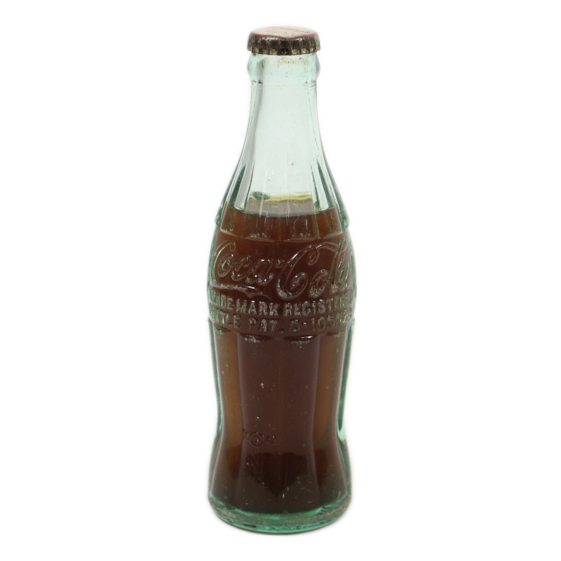 Bottle, Green Glass, COCA-COLA, MASON CITY, Iowa, 1943, full
