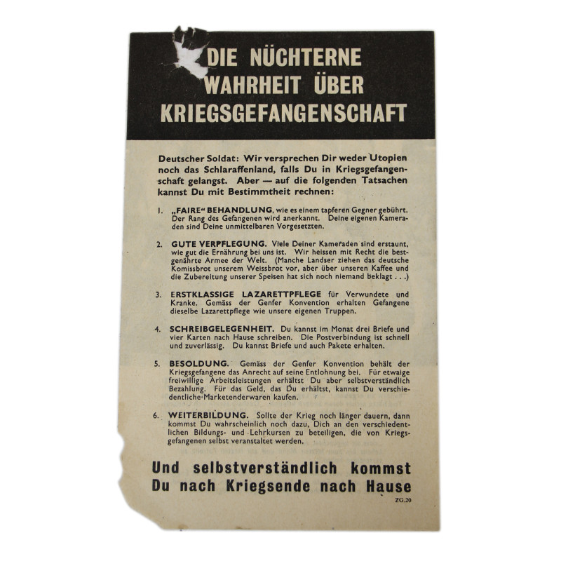 Leaflet, ZG.20, US, Cherbourg, 1944, Normandy