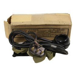 Combiné-plastron, microphone, Chest Set TD-1, US Army, dans sa boite, 1943
