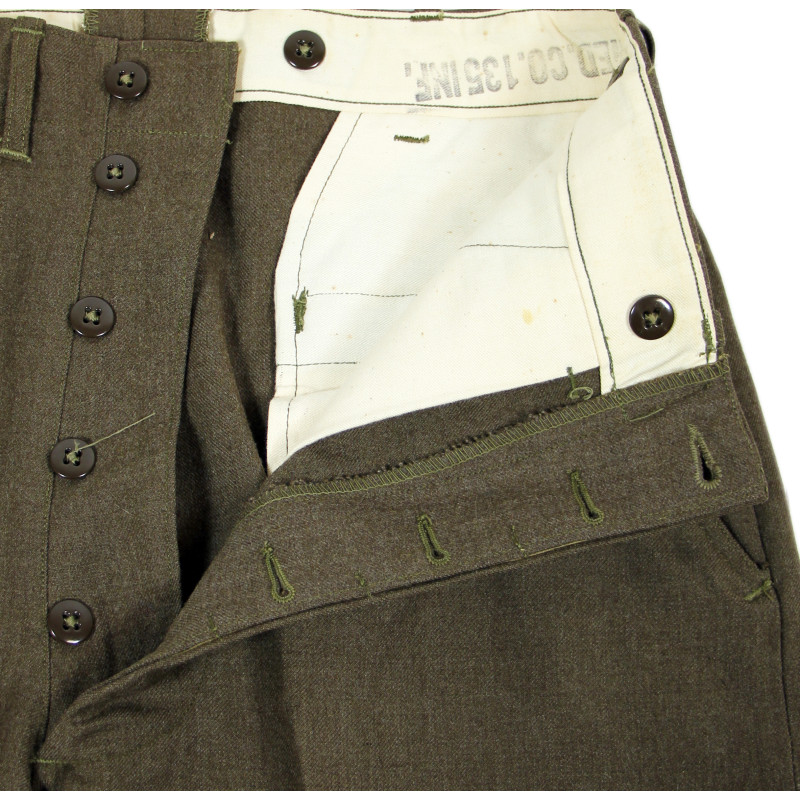 Trousers, Wool Serge, OD, 33 x 33, Medic, 135th Inf. Regt., 34th Infantry Division